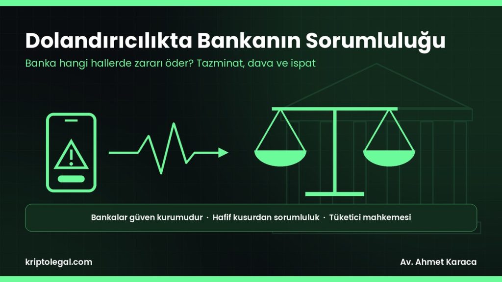 Bankanın sorumluluğu dolandırıcılık rehberi: banka hangi hallerde zararı öder, dava ve ispat.