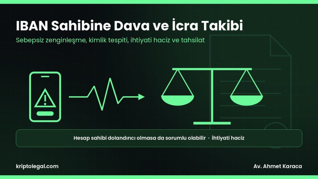 IBAN sahibine dava rehberi: sebepsiz zenginleşme, ihtiyati haciz ve icra takibi.