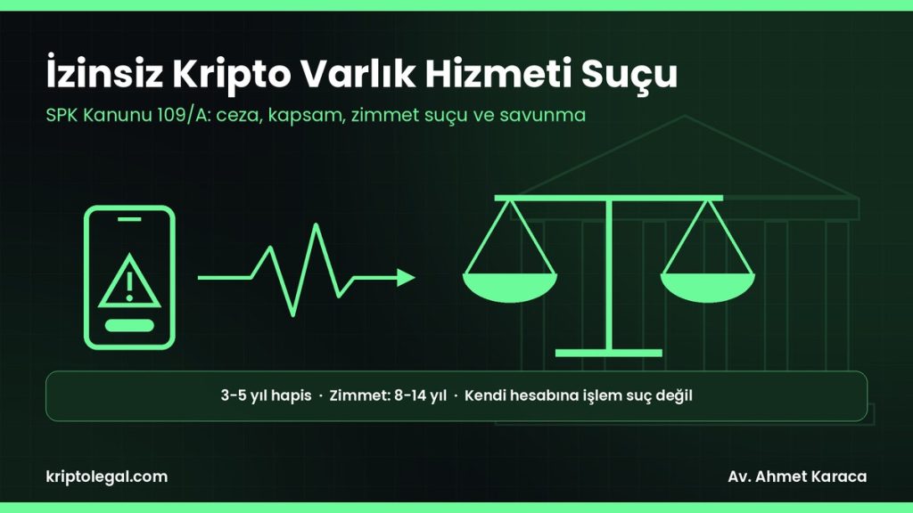 İzinsiz kripto borsa cezası rehberi: SPK Kanunu 109/A ve zimmet suçu.