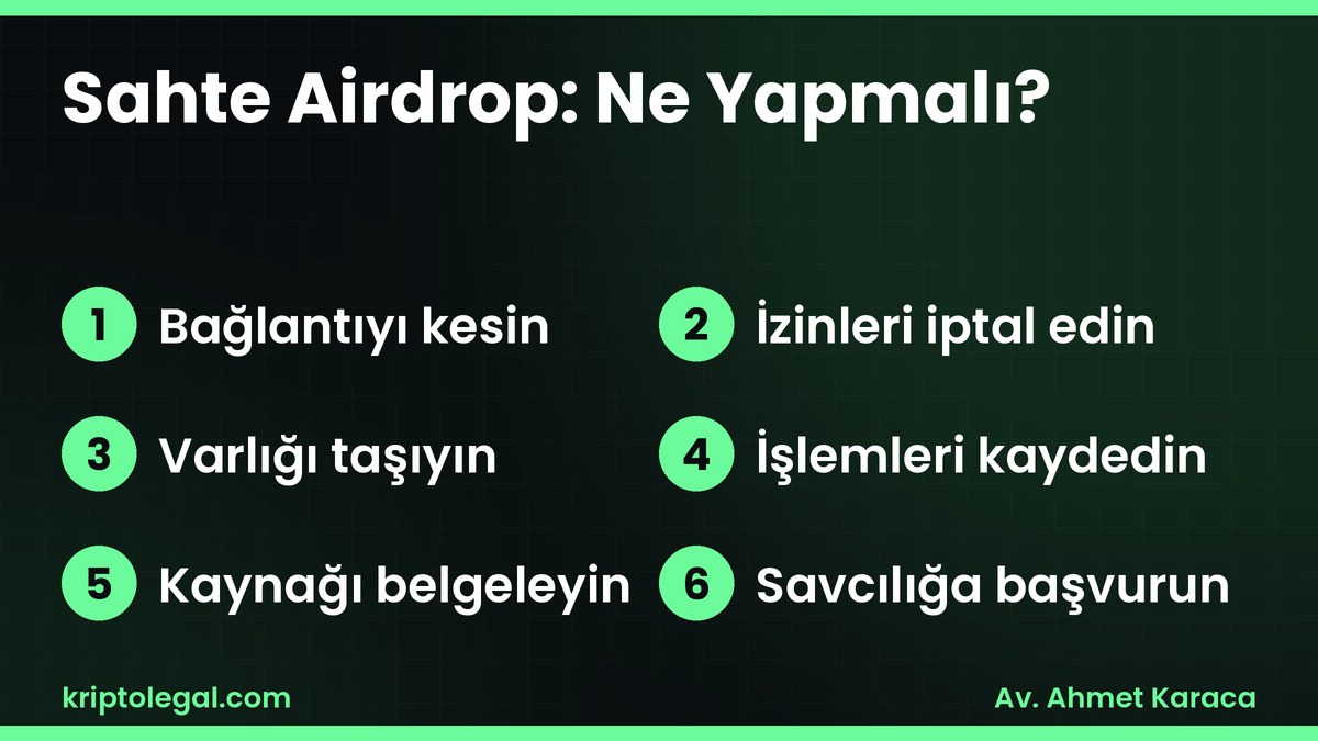 Sahte airdrop dolandırıcılığı sonrası atılacak 6 adım.